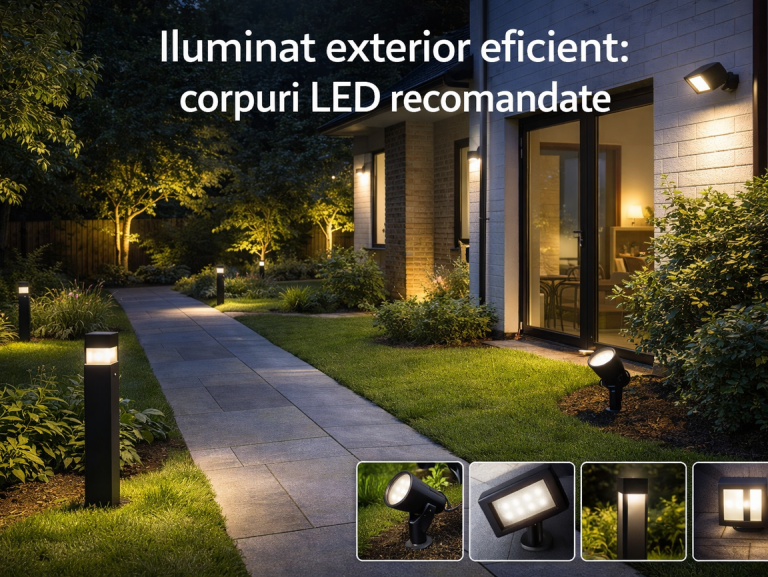Iluminat exterior eficient: corpuri LED recomandate